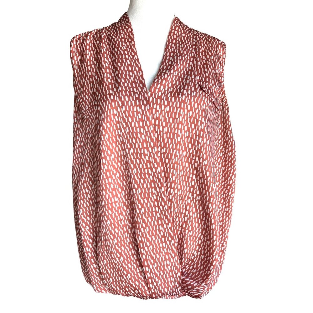 Dolan Left Coast Anthropologie Sleeveless Printed‎ Surplice Top Shirt Size Large